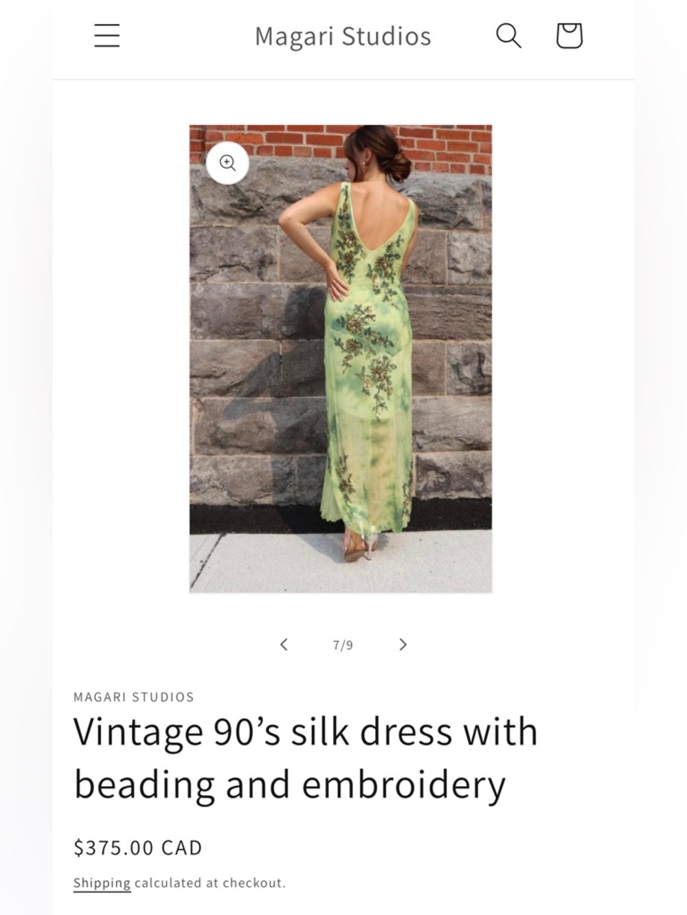 Cartise Couture Lime Green Embroidered Backless Silk Dress